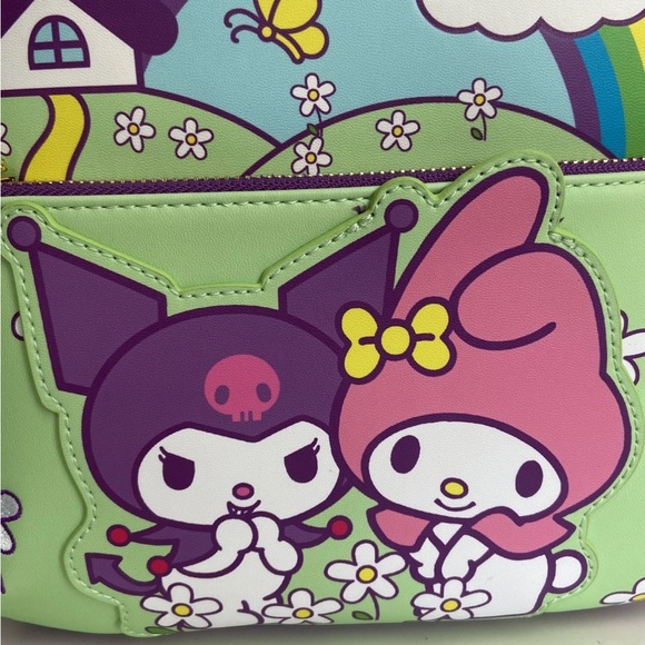 NEW WITH TAGS! Loungefly Sanrio Kuromi And My Melody Rainbow Mini Backpack! main image 5
